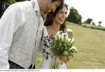 bride & groom in country